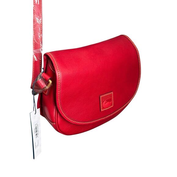 Dooney & Bourke Red Florentine Purse Saddle Leather Crossbody Shoulder Bag NWT - Picture 3 of 10